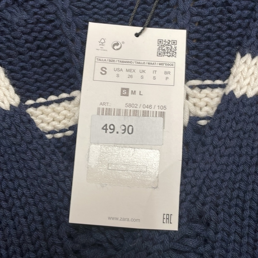 Zara women knit vneck sweater. Small. NWT! - Picture 3 of 6